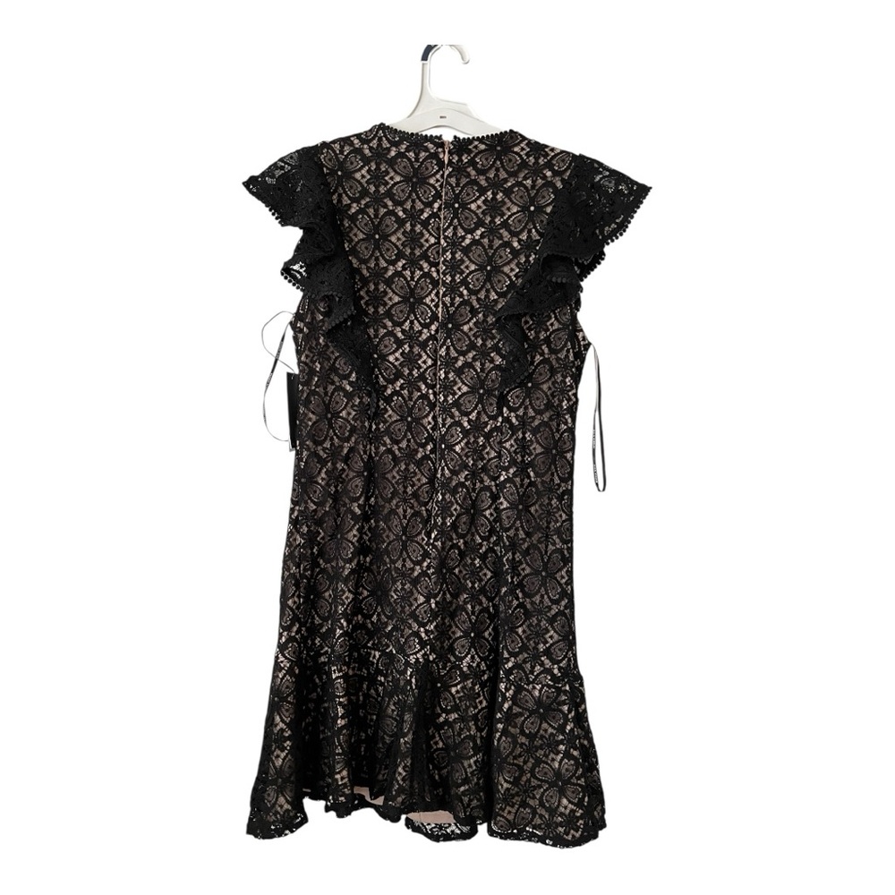 NWT Julia Jordon Black/Nude Lace Cocktail Midi Dress- Size 4 - Picture 2 of 12
